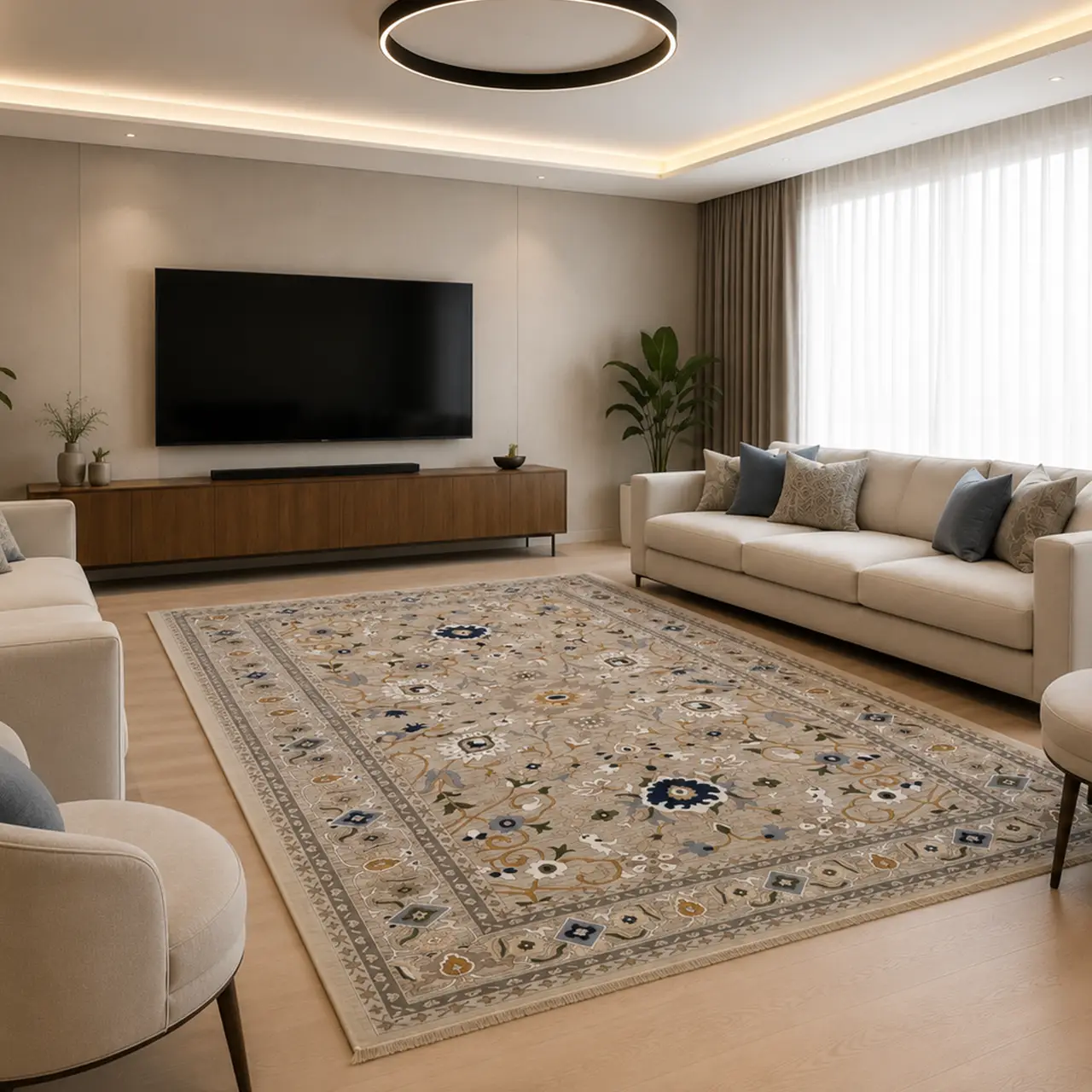 فرش 6 متری 700 شانه نسکافه ای بژ 75013